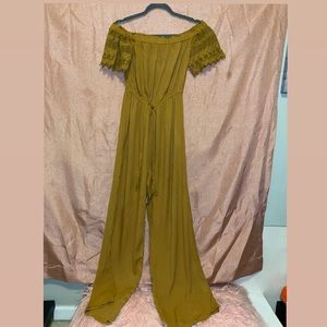 Blush Mustard Yellow Off The Short  Jumpsuit